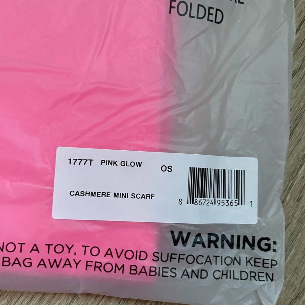 White + Warren Pink Glow Cashmere Mini Scarf 1777T - Picture 3 of 3